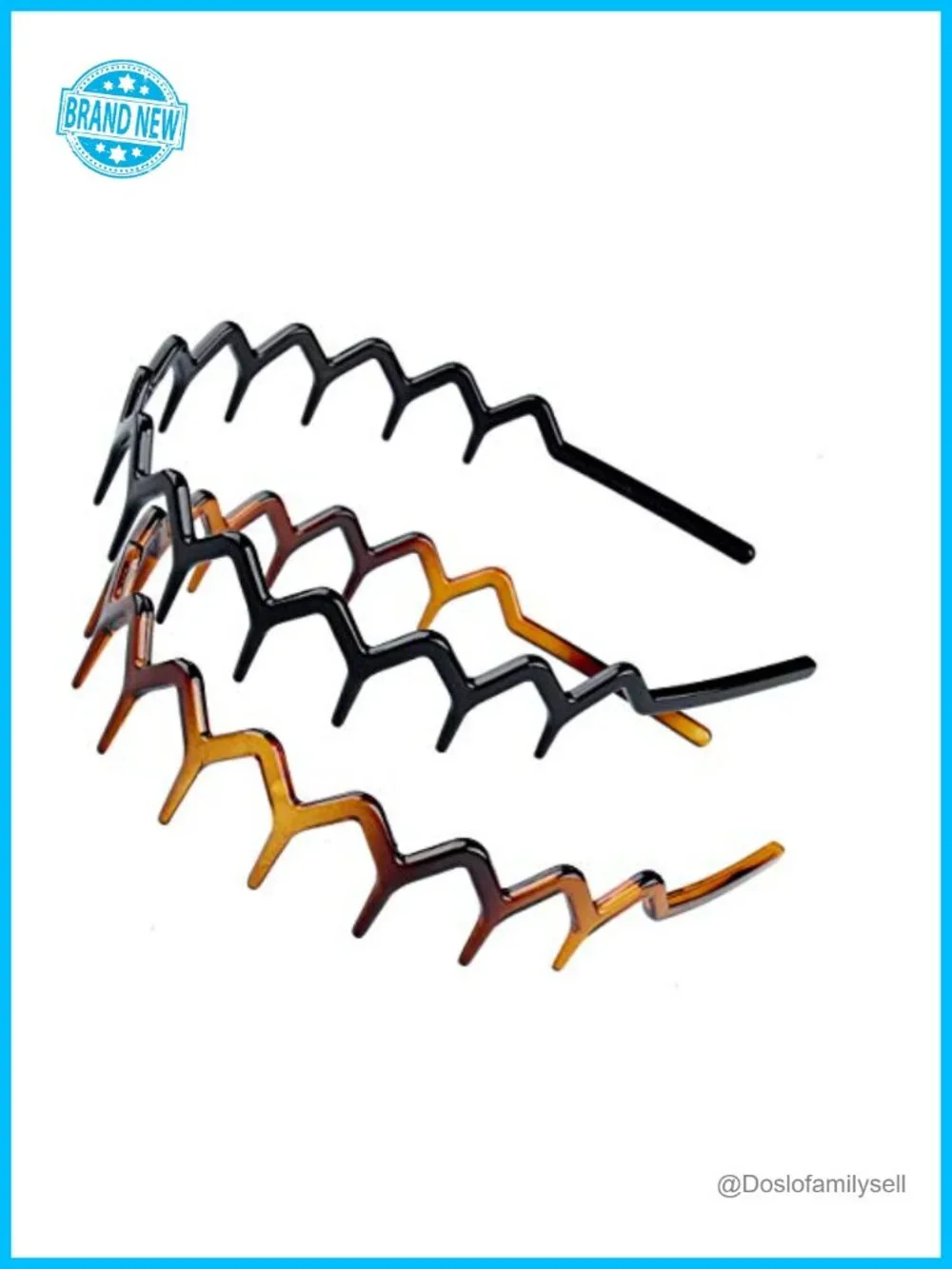 Classic 90s Zig Zag Hair Headband with Teeth - 2 Pack
